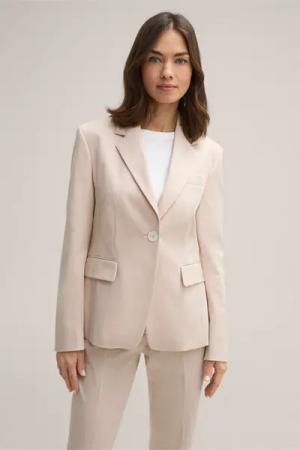 Double-Baumwollstretch-Blazer in Hellbeige