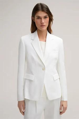 Double-Baumwollstretch-Blazer in Weiß