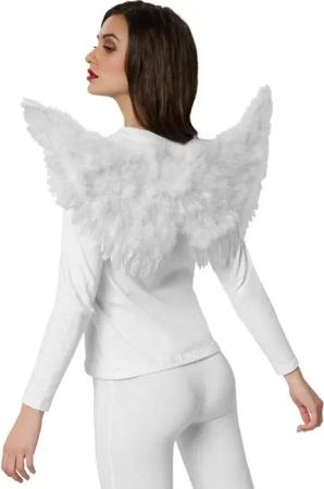 dressforfun Kostüm-Flügel Flauschige Engelsflügel 77 x 37 cm, Weiße, flauschige Engelsflügel mit Daunenbesatz