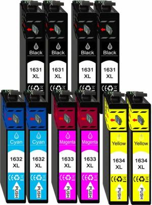 Druckerparadies 10er Pack Druckerpatronen 16 16XL kompatibel mit Epson WF-2630 Tintenpatrone (10-tlg)
