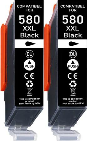 Druckerparadies 2er Sparpack für Canon 580 XXL Druckerpatronen Set Tintenpatrone (2-tlg., TS6150 TS6151 TS6240 TS6241 TS6250 TS6251 TS6350 TS6351 TS705)