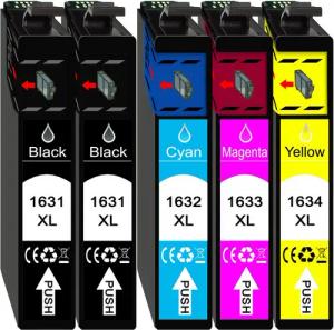 Druckerparadies 5er Multipack für Epson 16XL Tintenpatronen Set Tintenpatrone (5-tlg., WF2010 WF2510 WF2520 WF2530 WF2540 WF2630 WF2650 WF2660 WF2750 WF2760)