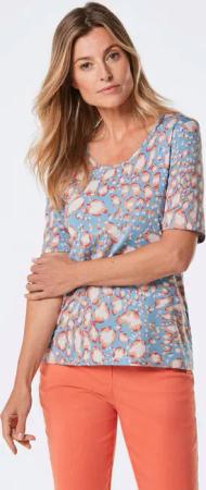 Druckshirt - hellblau / gemustert - Gr. 48 von Goldner Fashion