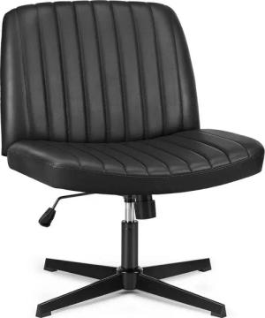 DUMOS Bürostuhl Ohne Armlehne Schneidersitz Stuhl, mit Verbreitertem Criss Cross Chair, drehbar