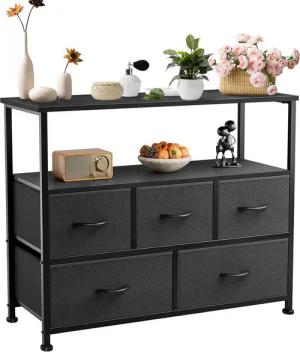 DUMOS Stauraumschrank Kommode mit Stoffschubladen, Stoffkommode für Schlafzimmer Geeignet Schubladenschränke