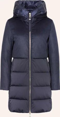 DUNO Daunenmantel BALLON X im Materialmix mit abnehmbarer Kapuze