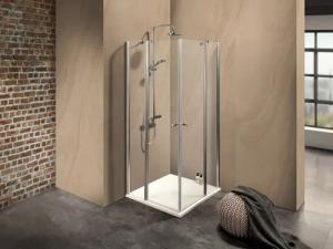 Duschkabine/ Duschabtrennung Dusbad Vital 2 zweiteilige Pendeltür an Festteil / Eckdusche  links 800mm rechts 850mm