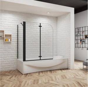 duschspa Badewannenaufsatz 6mm ESG Faltwand Drehwand mit Seitenwand Duschtrennwand Duschkabine, Sicherheitsglas, Einscheibensicherheitsglas, (Set), Nano Glas