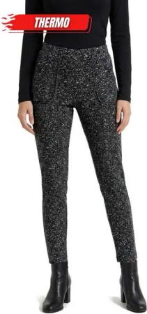 dy_mode Thermohose Damen Thermohose Gefütterte Winterhose Thermoleggings Middle Waist Middel Waist, mit Innenfutter, mit elastischem Bund