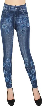 dy_mode Thermoleggings Thermo Leggings Damen Jeggings Gefüttert Jeans-Optik Thermohose elastischem Bund