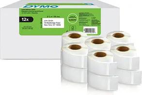 DYMO Etikettenrollen für Etikettendrucker weiß, 54,0 x 25,0 mm, 12 x 500 Etiketten