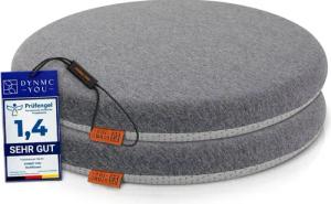 DYNMC you Sitzkissen Stuhl - Stuhlkissen 39x39 - Rund Set, Mittelhart H3 - Sitzkissen Bank Memory Schaumstoff - Sitzpolster Stuhl