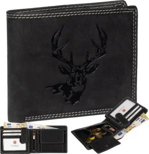 EAAKIE Geldbörse RFID Büffel Echt Leder Geldbörse Portemonnaie Herren mit Motiv, RFID Schutz