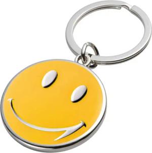 Easy Gifts Schlüsselanhänger Schlüsselanhänger "Smile" / aus Metall mit lächelnden Gesicht