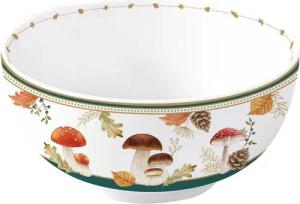 EasyLife Dessertschale Autumn Breeze, Porzellan, Spülmaschinengeeignet, Weiß, Motiv: Herbst, Blätter, Eichhörnchen