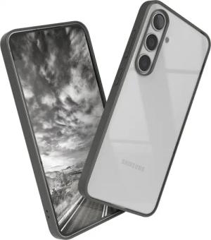 EAZY CASE Handyhülle Bumper Case für Samsung Galaxy S24 6,2 Zoll, Schutzhülle mit Kameraschutz transparent stoßfestes Backcover Grau