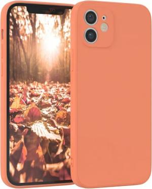 EAZY CASE Handyhülle für Apple iPhone 12 / 12 Pro Hülle Silikon 6,1 Zoll, Schutzhülle mit Kameraschutz telefonhülle elastisch bumper tpu Orange