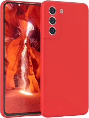 EAZY CASE Handyhülle für Samsung Galaxy S21 FE 5G Hülle Silikon 6,41 Zoll, Silikon Schutzhülle mit Kameraschutz stoßfest handycover elastisch Rot