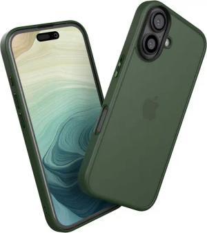 EAZY CASE Handyhülle Outdoor Case für Apple iPhone 16 6,1 Zoll, Schutzhülle Outdoor Case robust stoßfest Back Cover dunkelgrün