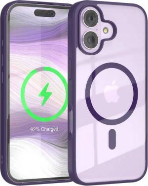 EAZY CASE Handyhülle Transparente Hülle mit MagSafe für iPhone 17 6,3 Zoll, Hülle mit Kameraschutz, Smart Case kompatibel mit Magsafe, Violett