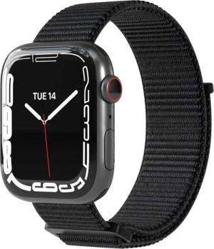 EAZY CASE Uhrenarmband Nylon Band für iWatch 11 10 9 8 7 6 5 4 3 2 SE Ultra, Ersatzarmband Apple iWatch 42mm 41mm 40mm 38mm Sport Band Schwarz