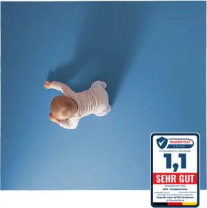 Eco Krabbelmatte Spielmatte (60x100cm, Hellblau), Öko-Tex 100 zertifiziert, komplett in Deutschland hergestellt