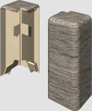 EGGER Sockelleisten-Aussenecke Eiche grau, L: 1.6 cm, H: 5.9 cm, 2-St., neues kubisches Profil, 2 Stück