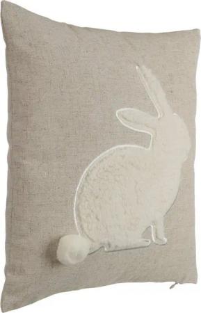 EGLO Living Dekokissen Chevery, Osterkissen, Deko Osterhase, Polyester, Leinen, beige, creme, 45x45 cm