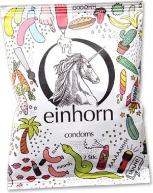 einhorn Kondome Penisgegenstände (54mm Breite + Comfort-Form) Wochenration, Packung mit, 7 St., Fairstainability Kondome - kreativ, umweltbewusst & fair gehandelt, vegane Kondome in der Chipstüte