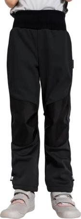 Elastische Softshell-Hose mit Fleece für Kinder Flexi, Schwarz