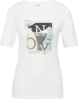 Elastisches T-Shirt mit Frontprint im Slim Fit