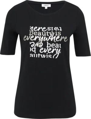 Elastisches T-Shirt mit Frontprint im Slim Fit