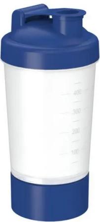elasto Protein Shaker 400ml Fitness shaker mit Pulverfach inkl. Sieb und Skala, Shaker für Eiweiß- & Sportgetränke, auslaufsicher, einfache Reinigung