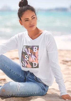 ELBSAND Langarmshirt Damen weiß Gr.XL (42)