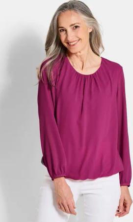 Elegante Bluse aus Chiffon - beere - Gr. 52 von Goldner Fashion