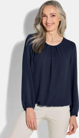 Elegante Bluse aus Chiffon - marine - Gr. 24 von Goldner Fashion