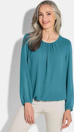 Elegante Bluse aus Chiffon - petrol - Gr. 38 von Goldner Fashion