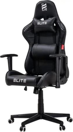ELITE Gaming Gaming-Stuhl Ergonomischer Bürostuhl Destiny inkl. Rücken- & Nackenkissen (Drehstuhl mit 2D-Armstützen, verriegelbare Wippmechanik, mechanische Härtegradeinstellung, verstellbare Sitzhöhe, 90° klappbare Rückenlehne, Sicherheits-Doppelrollen, 