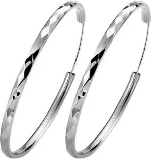 ELLAWIL Paar Creolen Ohrcreolen Ohrschmuck Damenohrringe Creole runde Ohrringe Ø 40 mm (GESCHENKIDEE, Sterling Silber 925), inklusive Geschenkschachtel