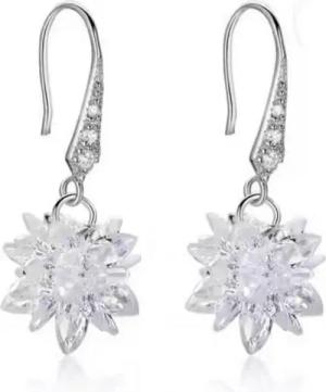 ELLAWIL Paar Ohrhaken Ohrhänger Damenohrringe Ohrhaken Schneeflocke Schneekristall (GESCHENKIDEE, Sterling Silber 925), inklusive Geschenkschachtel