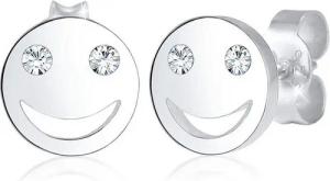Elli Paar Ohrstecker mit Smiling Face 925 Silber, mit Kristallen von Swarovski®