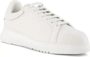 EMPORIO ARMANI Herren Sneaker weiß Glattleder