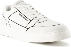 EMPORIO ARMANI Herren Sneaker weiß Glattleder