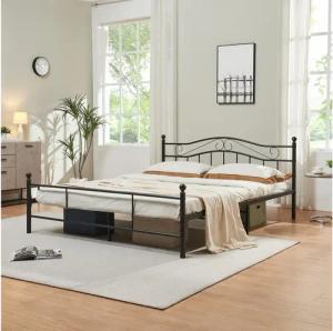 en.casa Metallbett, »Florenz« 160x200cm Schwarz + Lattenrost