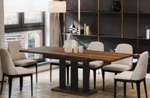 Endo-Moebel Esstisch Appia Esstisch 130–210cm ausziehbar für 8 Personen Tischbeine schwarz