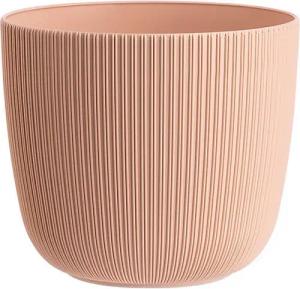 Engelland Blumentopf Pflanztopf mit Drainagesystem (Vorteils-Set, 1 St., robuster PP-Kunststoff), Rillenoptik, UV-resistent, Drainagesystem, direkte Bepflanzung