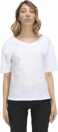 Erdtöne Damen-T-Shirt mit V-Ausschnitt