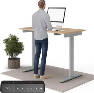 Ergotopia Desktopia One höhenverstellbarer Schreibtisch | elektrischer Schreibtisch höhenverstellbar | Bürotisch höhenverstellbar, Verstellbarer Tisch TÜV-geprüft, 7 Jahre Garantie 120x65 cm