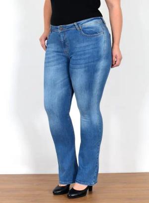 ESRA Bootcut-Jeans Stretch Jeans Damen High Waist Bootcut Jeans bis Übergröße Plus Size Wide Leg Jeans Damen Bootcut Schlaghose Damen Jeans Flared High Waist