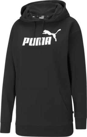Essentials Logo Elongated Hoodie Damen PUMA Black